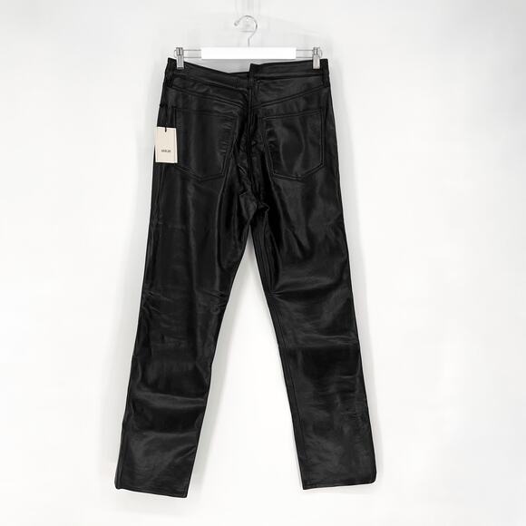 AGOLDE NWT Criss Cross Straight Pants Women’s Size 29 Black Leather Detox - Picture 7 of 7